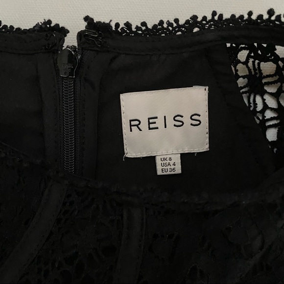 Reiss Black Paneled Lace Overlay Bounty Dress - Picture 7 of 7